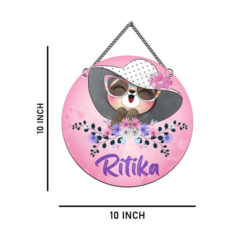 Personalized Wooden Wall Hanging For Kids & Girls Room Decor Cute Cat Theme Wall Art Modern Wall Decorative Accessories for Home Decoration